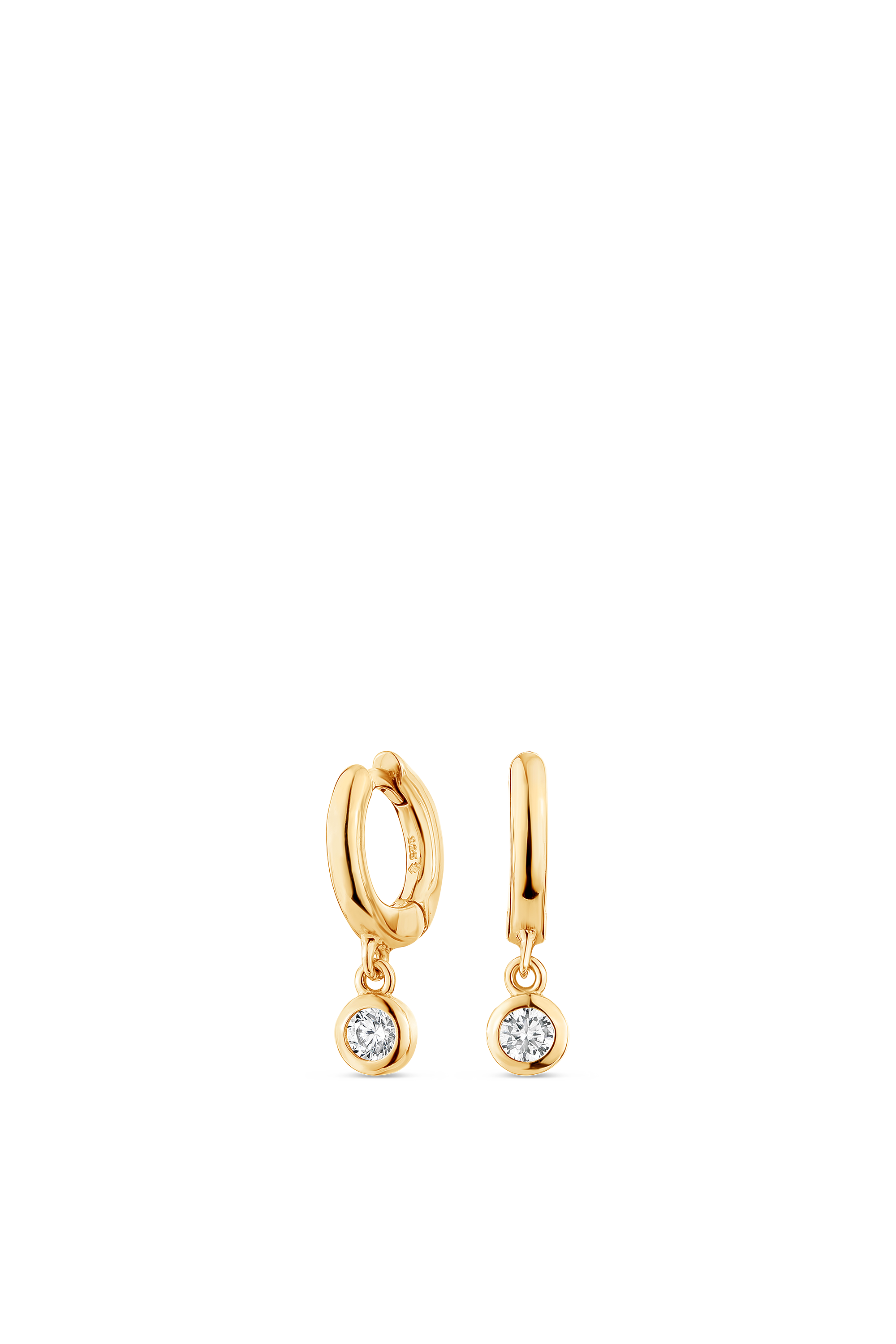 Minx Solitaire Huggie Earrings