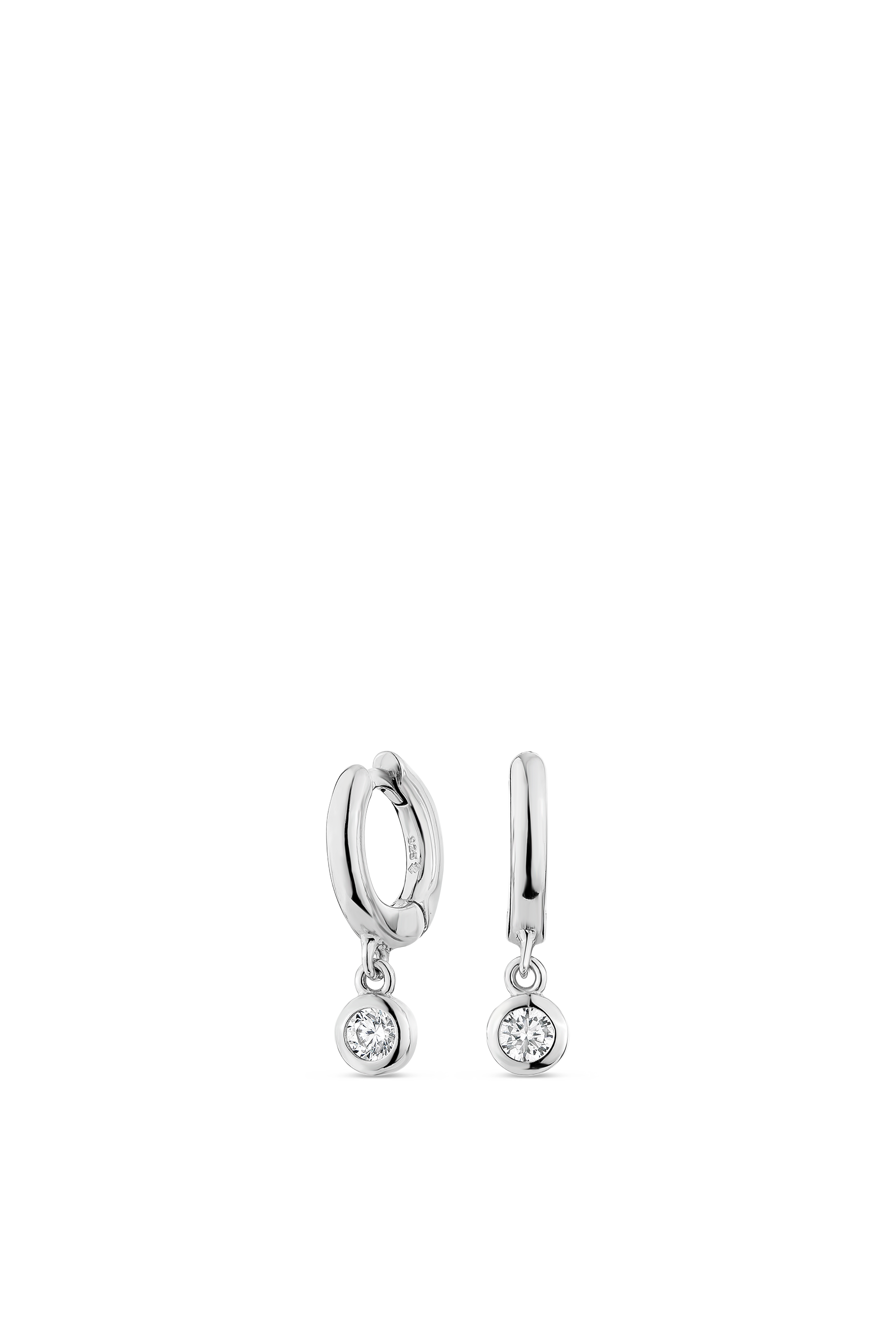 Minx Solitaire Huggie Earrings