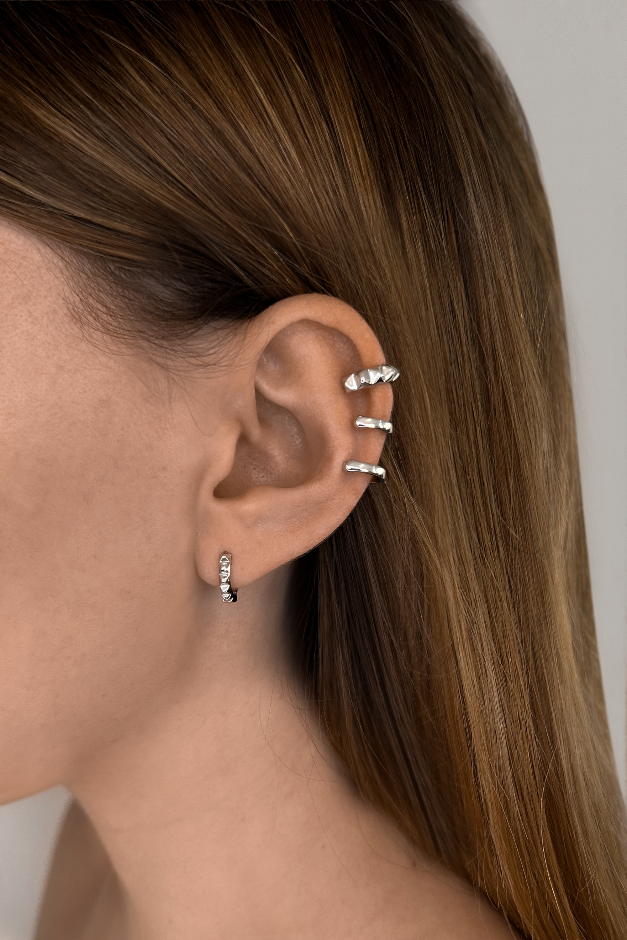 Honeycomb Huggie Earrings