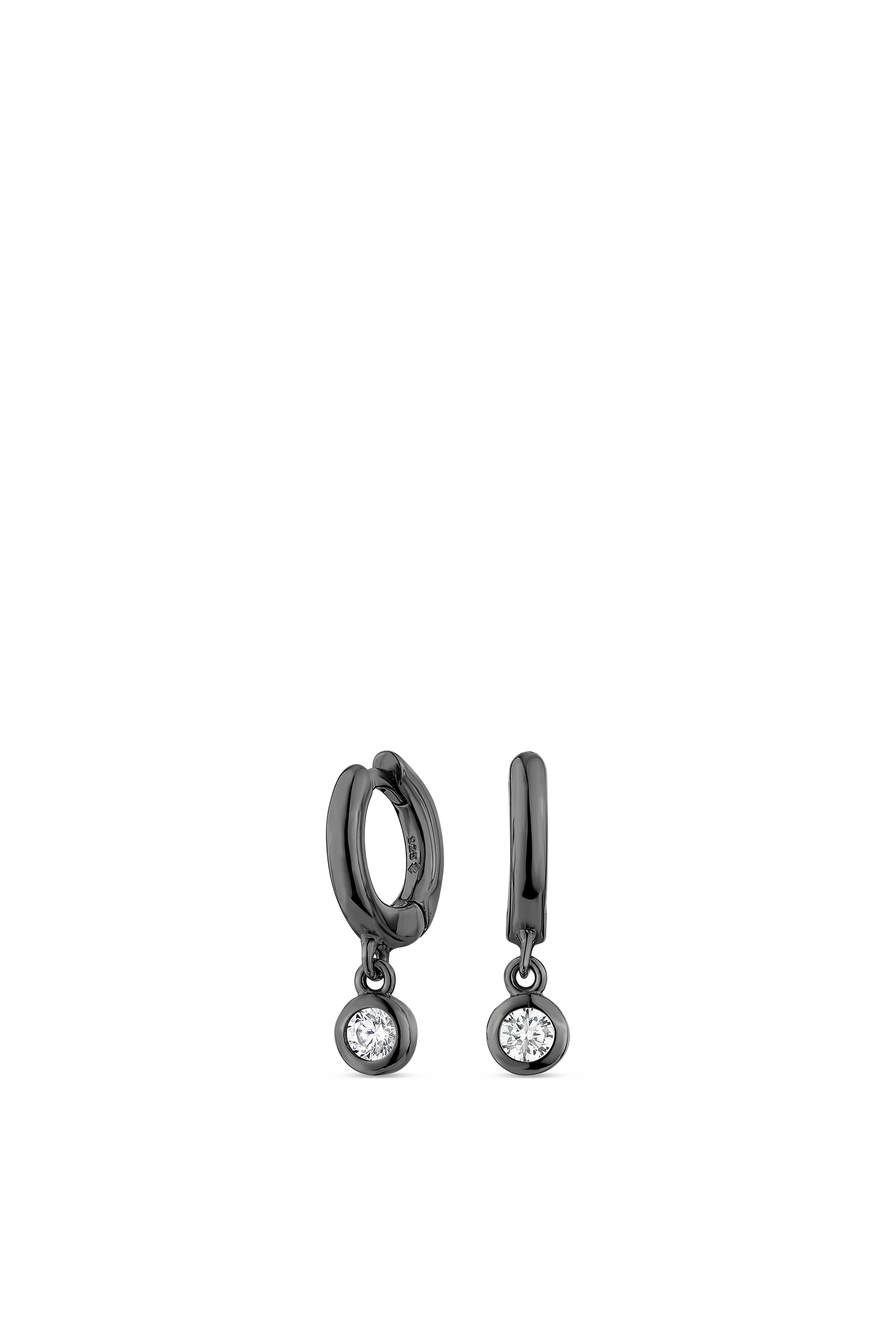 Minx Solitaire Huggie Earrings