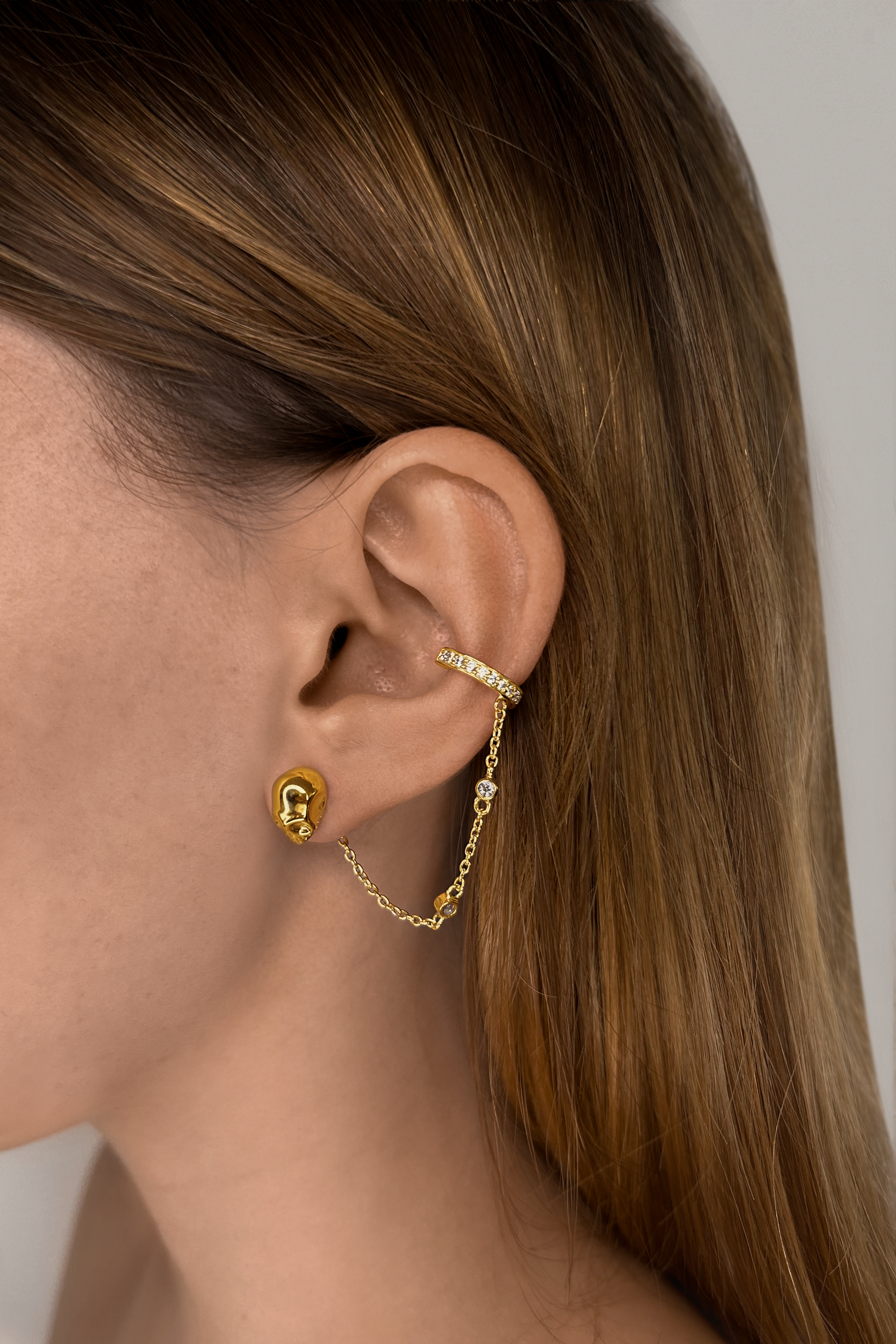 Peace Stud Ear Cuff Set