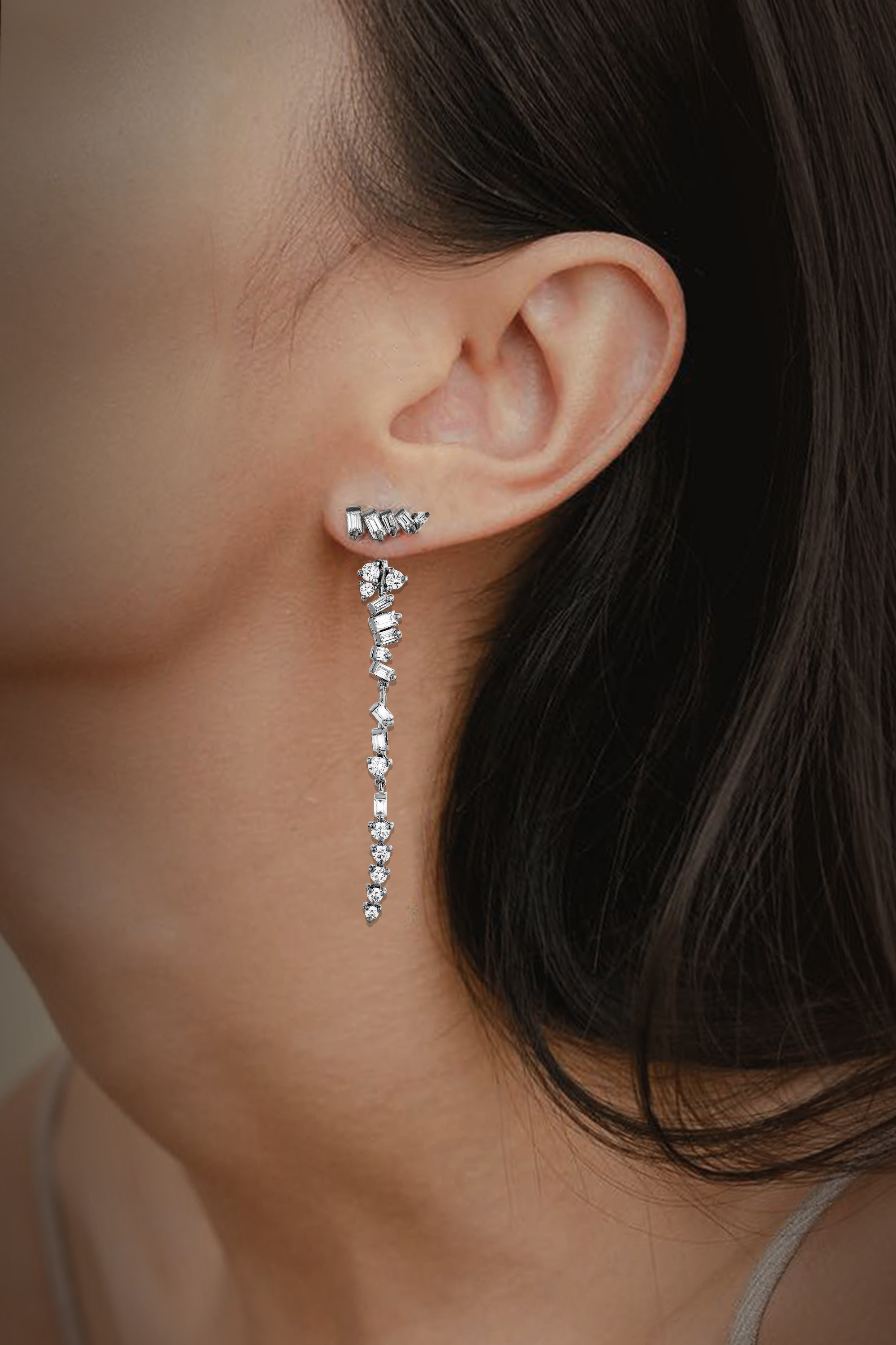 Baguette Drop Earrings