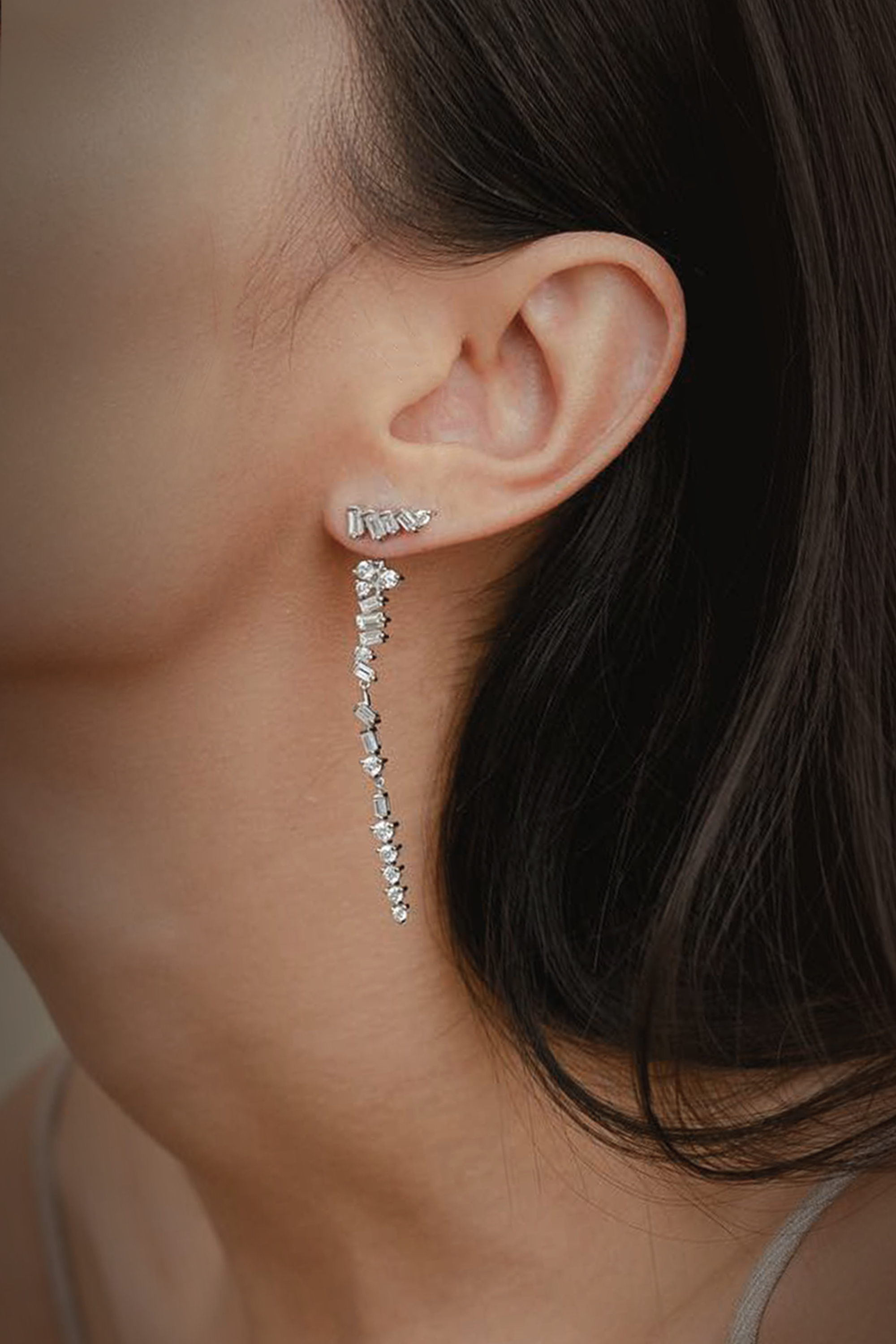 Baguette Drop Earrings