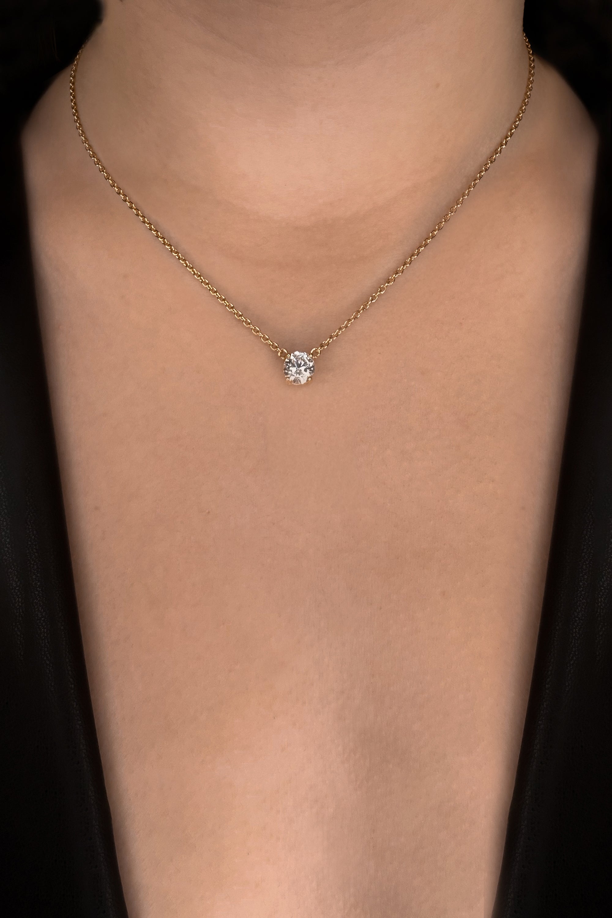 Raw Solitaire Necklace