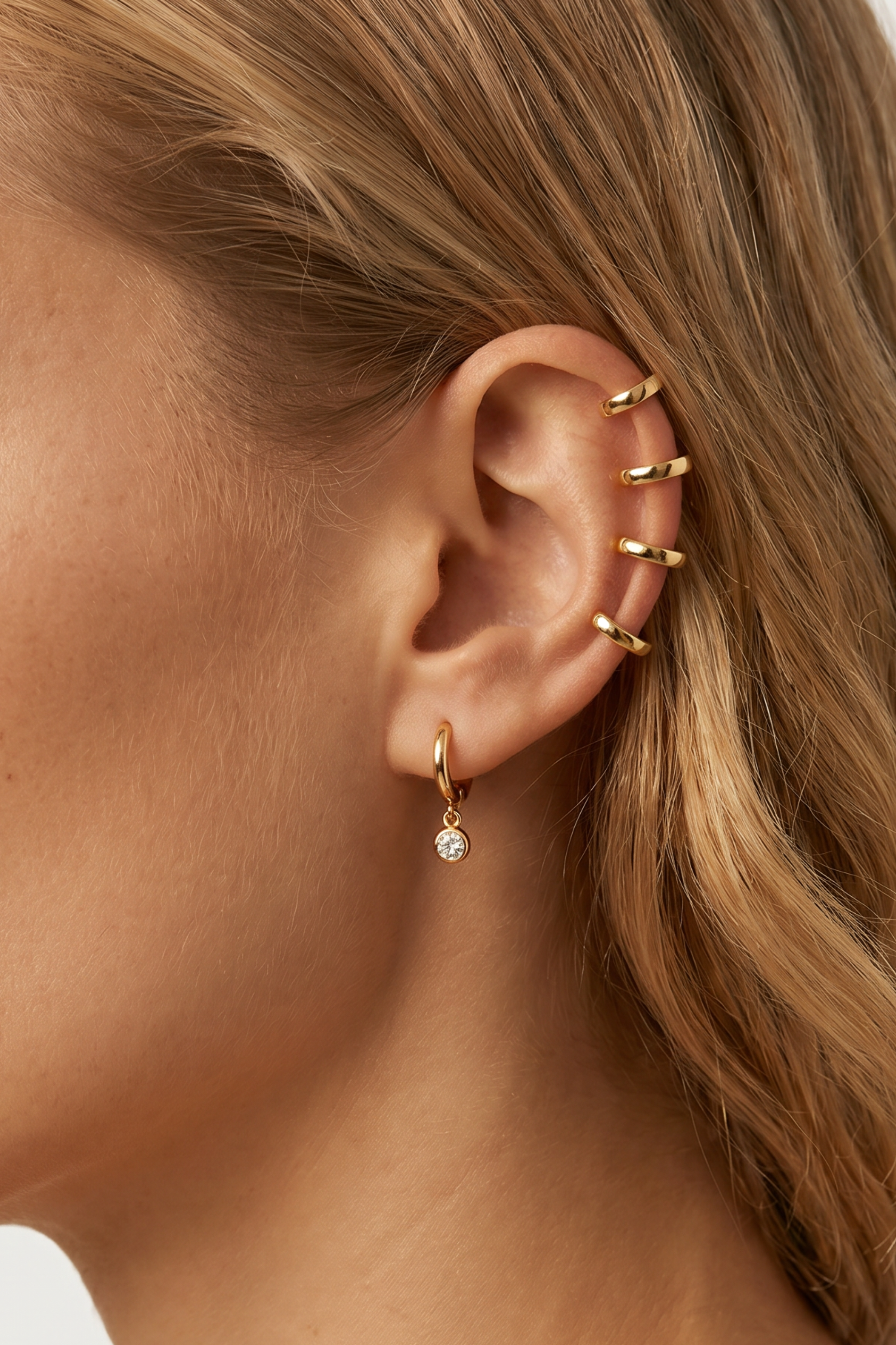 Minx Solitaire Huggie Earrings