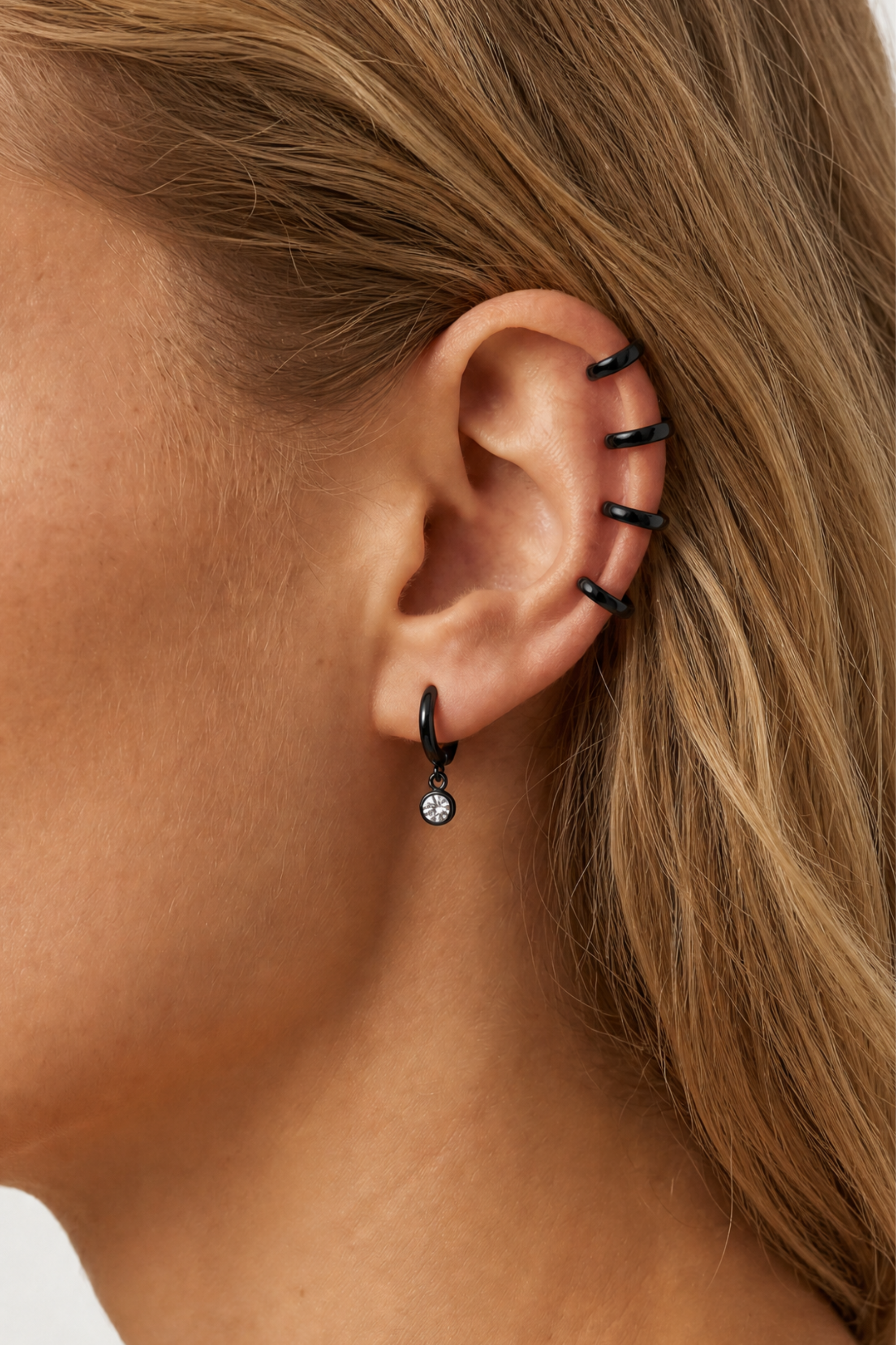 Minx Solitaire Huggie Earrings