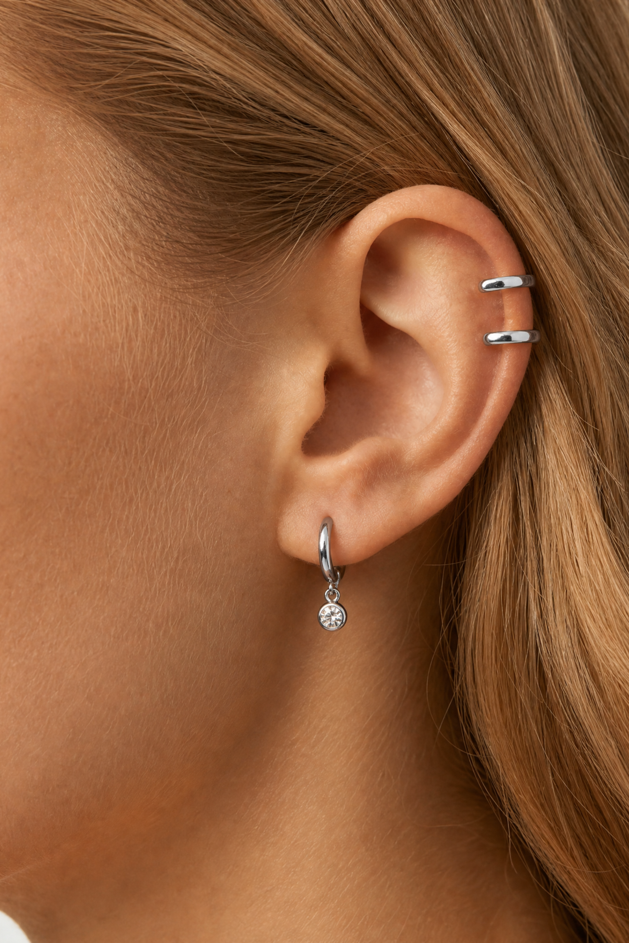Minx Solitaire Huggie Earrings